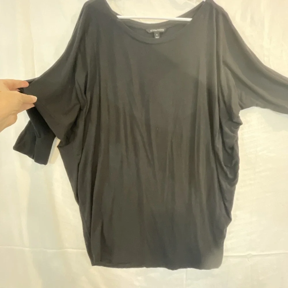 41 hawthorn Anthropologie Dolman‎ Sleeve Womens Sz XL Modal Black Mini Dress